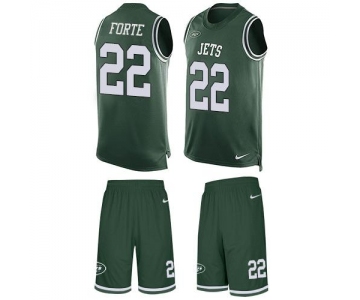 Nike Jets #22 Matt Forte Green Team Color Men's Stitched NFL Limited Tank Top Suit Jersey