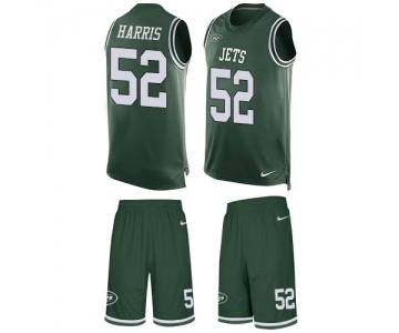Nike Jets #52 David Harris Green Team Color Men's Stitched NFL Limited Tank Top Suit Jersey