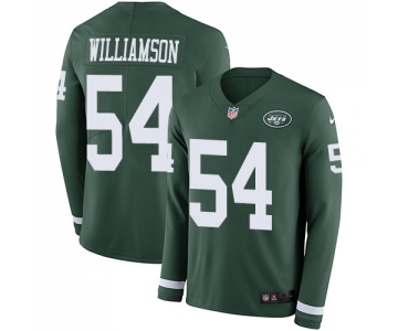 Nike Jets #54 Avery Williamson Green Team Color Men's Stitched NFL Limited Therma Long Sleeve Jersey