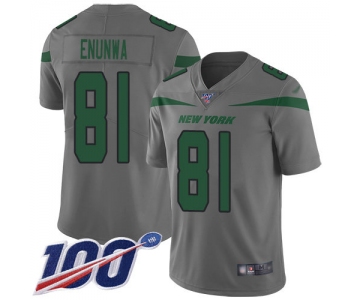 Nike Jets #81 Quincy Enunwa Gray Men's Stitched NFL Limited Inverted Legend 100th Season Jersey