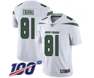 Nike Jets #81 Quincy Enunwa White Men's Stitched NFL 100th Season Vapor Limited Jersey