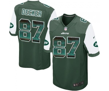 Nike Jets #87 Eric Decker Green Team Color Men's Stitched NFL Limited Strobe Jersey