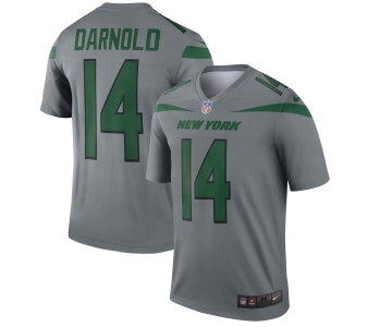 Nike New York Jets 14 Sam Darnold Gray Inverted Legend Jersey