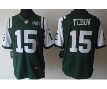 Nike New York Jets #15 Tim Tebow Green Limited Jersey