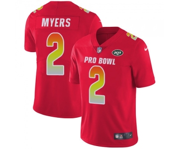 Nike New York Jets #2 Jason Myers Red Men's Stitched NFL Limited AFC 2019 Pro Bowl Jersey