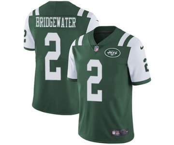 Nike New York Jets #2 Teddy Bridgewater Green Team Color Men's Stitched NFL Vapor Untouchable Limited Jersey