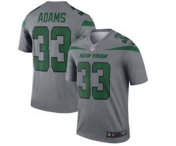 Nike New York Jets 33 Jamal Adams Gray Inverted Legend Jersey