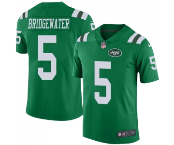Nike New York Jets #5 Teddy Bridgewater Green Men's Stitched NFL Limited Rush Jersey