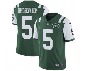 Nike New York Jets #5 Teddy Bridgewater Green Team Color Men's Stitched NFL Vapor Untouchable Limited Jersey
