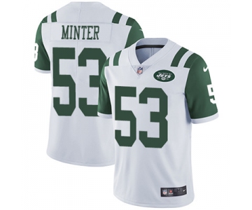 Nike New York Jets #53 Kevin Minter White Men's Stitched NFL Vapor Untouchable Limited Jersey
