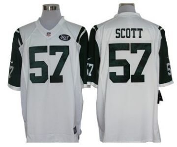 Nike New York Jets #57 Bart Scott White Limited Jersey