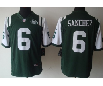 Nike New York Jets #6 Mark Sanchez Green Limited Jersey