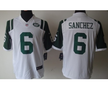 Nike New York Jets #6 Mark Sanchez White Limited Jersey