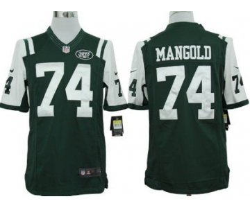 Nike New York Jets #74 Nick Mangold Green Limited Jersey