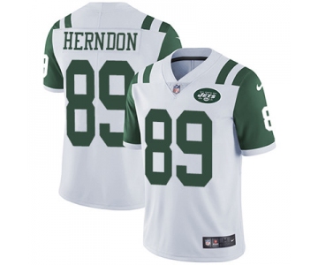 Nike New York Jets #89 Chris Herndon White Men's Stitched NFL Vapor Untouchable Limited Jersey