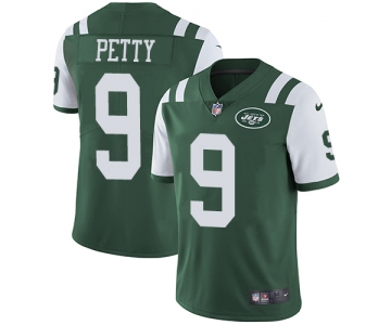 Nike New York Jets #9 Bryce Petty Green Team Color Men's Stitched NFL Vapor Untouchable Limited Jersey