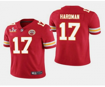 Men's Kansas City Chiefs #17 Mecole Hardman Red 2021 Super Bowl LV Stitched NFL Jersey