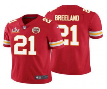 Men's Kansas City Chiefs #21 Bashaud Breeland Red 2021 Super Bowl LV Limited Stitched NFL Jersey