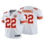 Men's Kansas City Chiefs #22 Juan Thornhill White 2021 Super Bowl LV Limited Stitched NFL Jersey