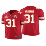 Men's Kansas City Chiefs #31 Darrel Williams Red 2021 Super Bowl LV Limited Stitched NFL Jersey