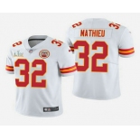 Men's Kansas City Chiefs #32 Tyrann Mathieu White 2021 Super Bowl LV Vapor Untouchable Stitched Nike Limited NFL Jersey