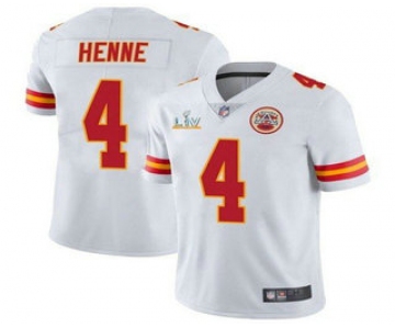 Men's Kansas City Chiefs #4 Chad Henne White 2021 Super Bowl LV Limited Stitched NFL Jersey