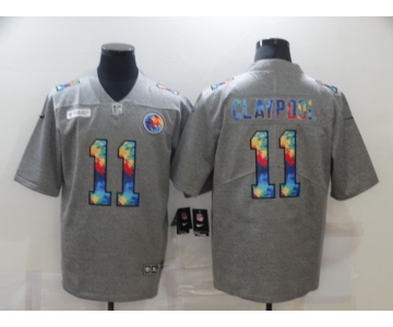 Men's Pittsburgh Steelers #11 Chase Claypool 2020 Grey Crucial Catch Limited Stitched NFL Jersey