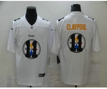 Men's Pittsburgh Steelers #11 Chase Claypool White 2020 Shadow Logo Vapor Untouchable Stitched NFL Nike Limited Jersey