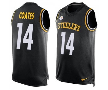 Men's Pittsburgh Steelers #14 Sammie Coates Black Hot Pressing Player Name & Number Nike NFL Tank Top Jersey