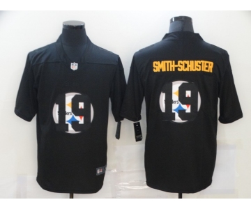 Men's Pittsburgh Steelers #19 JuJu Smith-Schuster Black 2020 Shadow Logo Vapor Untouchable Stitched NFL Nike Limited Jersey