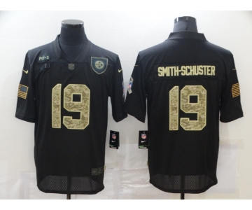 Men's Pittsburgh Steelers #19 JuJu Smith-Schuster Black Camo 2020 Salute To Service Stitched NFL Nike Limited Jersey