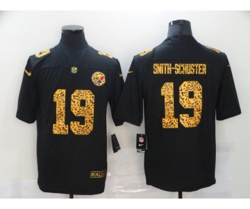 Men's Pittsburgh Steelers #19 JuJu Smith-Schuster Black Leopard Print Fashion Vapor Limited Nike NFL Jersey