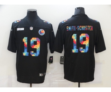 Men's Pittsburgh Steelers #19 JuJu Smith-Schuster Multi-Color Black 2020 NFL Crucial Catch Vapor Untouchable Nike Limited Jersey