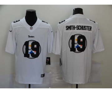 Men's Pittsburgh Steelers #19 JuJu Smith-Schuster White 2020 Shadow Logo Vapor Untouchable Stitched NFL Nike Limited Jersey