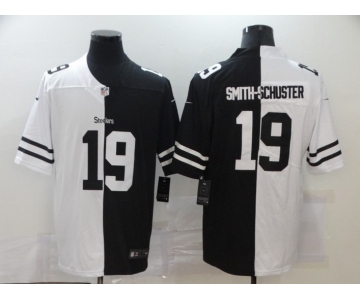Men's Pittsburgh Steelers #19 JuJu Smith-Schuster White Black Peaceful Coexisting 2020 Vapor Untouchable Stitched NFL Nike Limited Jersey