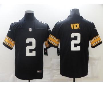 Men's Pittsburgh Steelers #2 Mike Vick Black Vapor Untouchable Stitched NFL Nike Throwback Limited Jersey