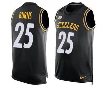 Men's Pittsburgh Steelers #25 Artie Burns Black Hot Pressing Player Name & Number Nike NFL Tank Top Jersey