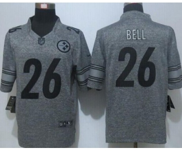 Men's Pittsburgh Steelers #26 LeVeon Bell Nike Gray Gridiron 2015 NFL Gray Limited Jersey