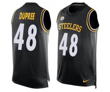 Men's Pittsburgh Steelers #48 Bud Dupree Black Hot Pressing Player Name & Number Nike NFL Tank Top Jersey