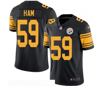 Men's Pittsburgh Steelers #59 Jack Ham Retired Black 2016 Color Rush Stitched NFL Nike Limited Jersey