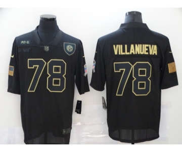 Men's Pittsburgh Steelers #78 Alejandro Villanueva Black 2020 Salute To Service Stitched NFL Nike Limited Jersey