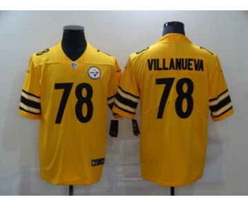 Men's Pittsburgh Steelers #78 Alejandro Villanueva Gold 2019 Inverted Legend Stitched NFL Nike Limited Jersey