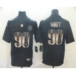 Men's Pittsburgh Steelers #90 T. J. Watt Black Statue Of Liberty Stitched NFL Nike Limited Jersey