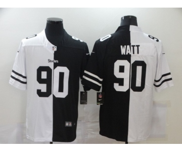 Men's Pittsburgh Steelers #90 T. J. Watt White Black Peaceful Coexisting 2020 Vapor Untouchable Stitched NFL Nike Limited Jersey