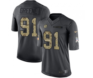 Men's Pittsburgh Steelers #91 Kevin Greene Black Anthracite 2016 Salute To Service Stitched NFL Nike Limited Jersey