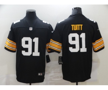Men's Pittsburgh Steelers #91 Stephon Tuitt Black 2017 Vapor Untouchable Stitched NFL Nike Throwback Limited Jersey
