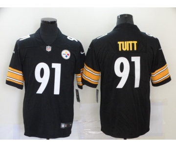 Men's Pittsburgh Steelers #91 Stephon Tuitt Black 2020 Vapor Untouchable Stitched NFL Nike Throwback Limited Jersey