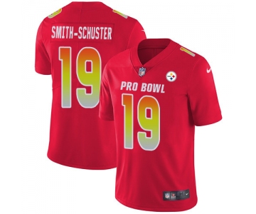 Nike Pittsburgh Steelers #19 JuJu Smith-Schuster Red Men's Stitched NFL Limited AFC 2019 Pro Bowl Jersey