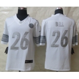 Nike Pittsburgh Steelers #26 LeVeon Bell Platinum White Limited Jersey