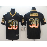 Nike Pittsburgh Steelers #30 James Conner Black USA Flag Fashion Limited Jersey